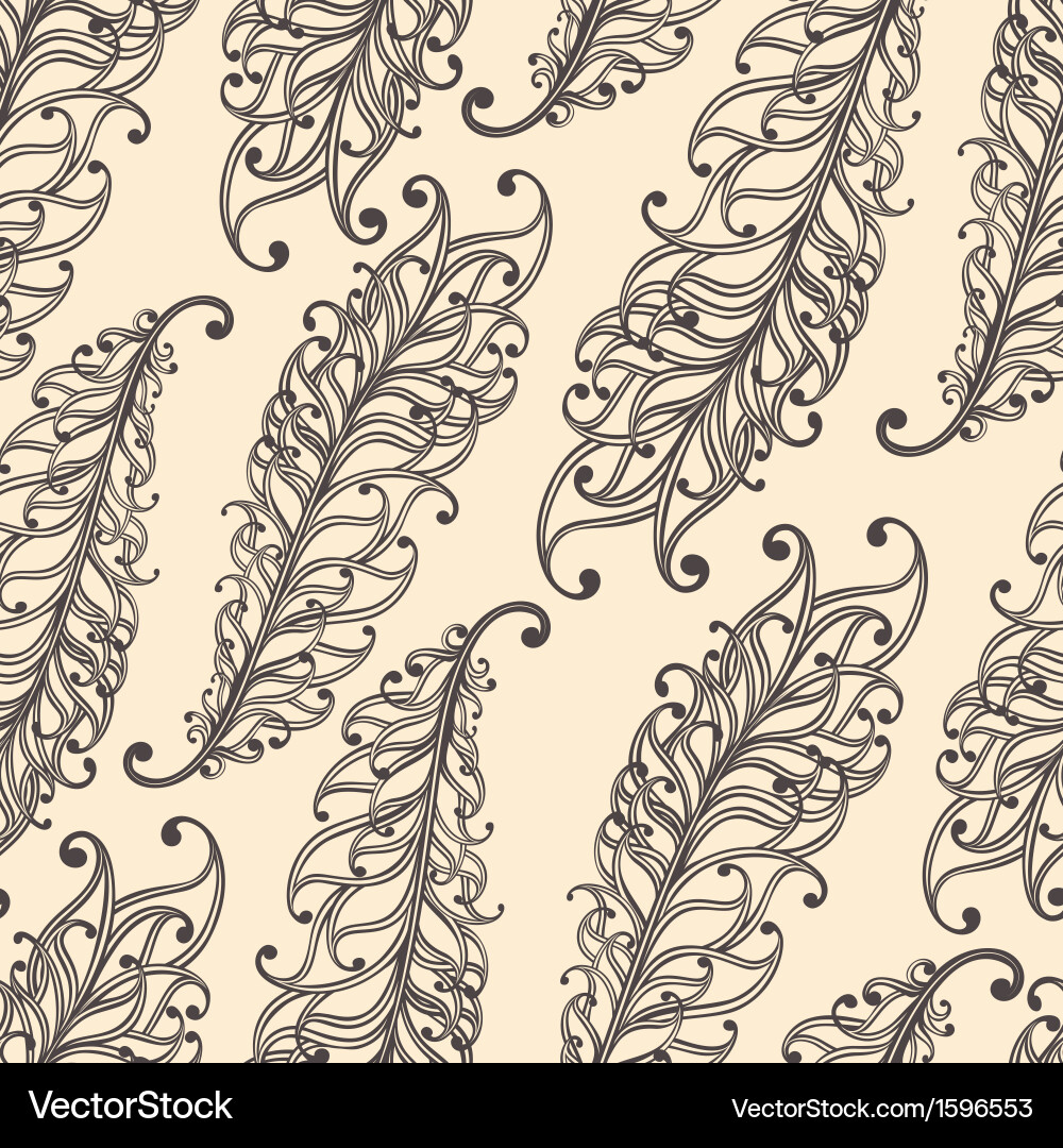 Elegant Feather Pattern Vector Image