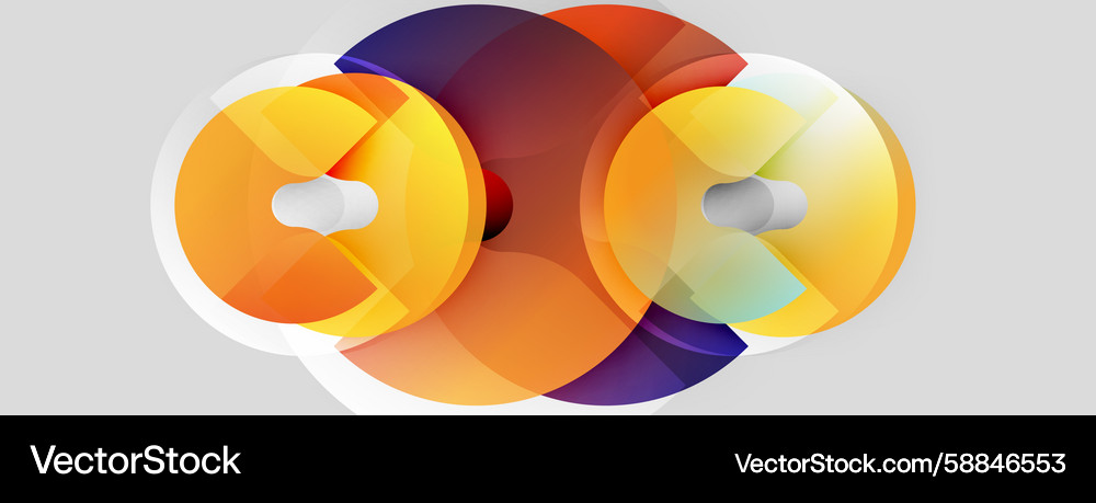 Overlapping Circles - Warm Palette Vector Image