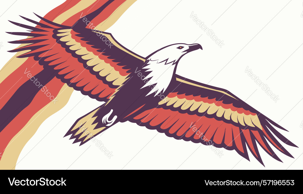 Powerful eagle in dynamic flight with abstract Vector Image