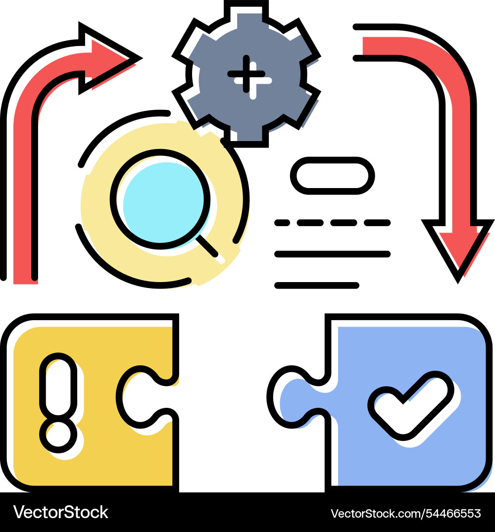 Problem solving business process color icon Problem solving business process color icon vector image