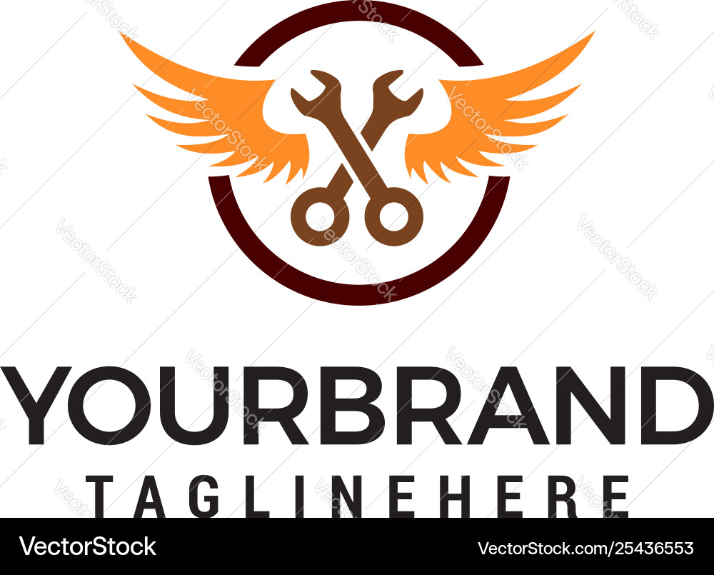 Schlüssel Reparatur Logo Design Konzept Vorlage Schlüssel Reparatur Logo Design Konzept Vorlage vektorbild