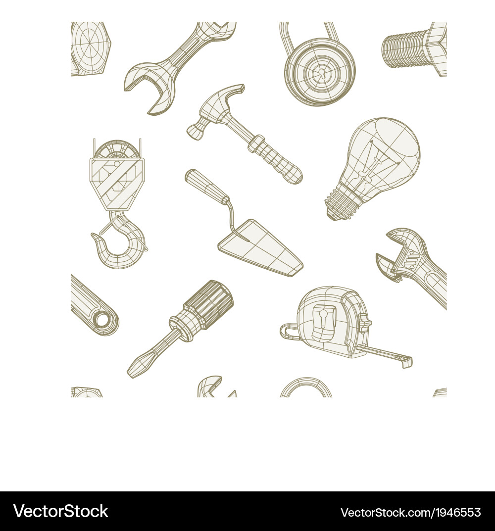 Tool Collection Seamless Pattern Royalty Free Vector Image