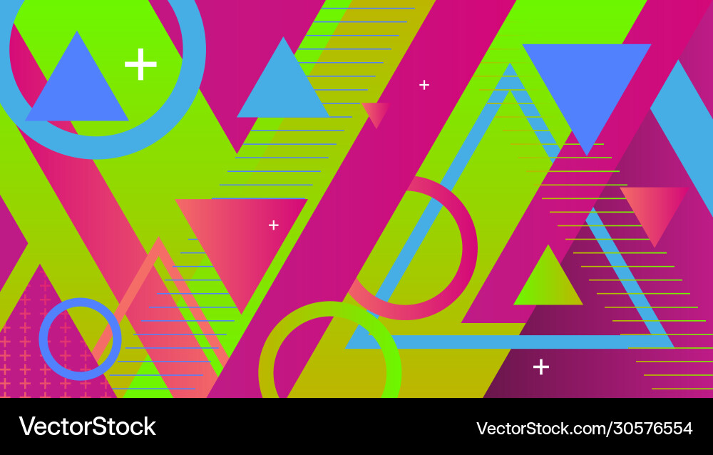 Abstract colorful geometric shapes and patterns vector image
