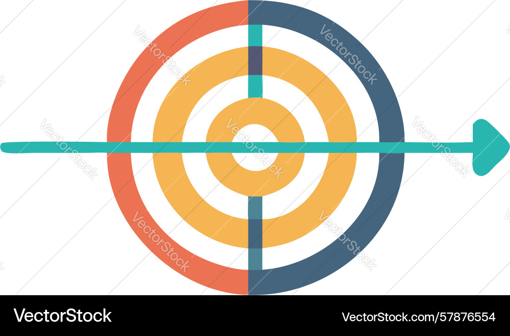 Abstract target icon with radial lines design Vector Image