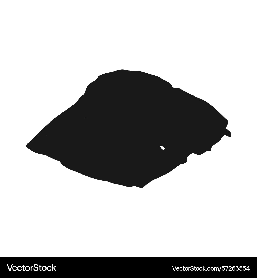 Black ink blob abstract shape irregular outline vector image