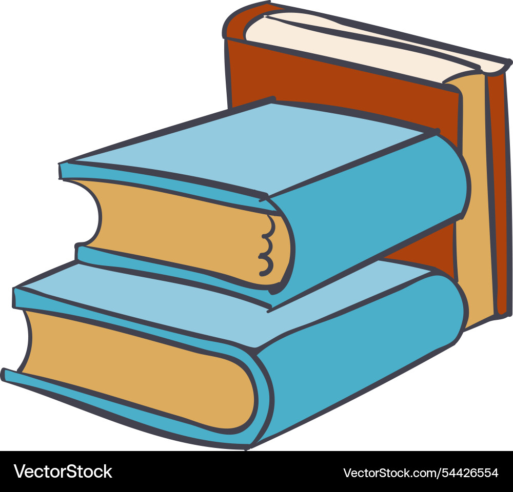 Bookstack drawing bookstore or library hand drawn vector image