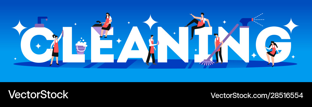 Cleaning header text Vector Image