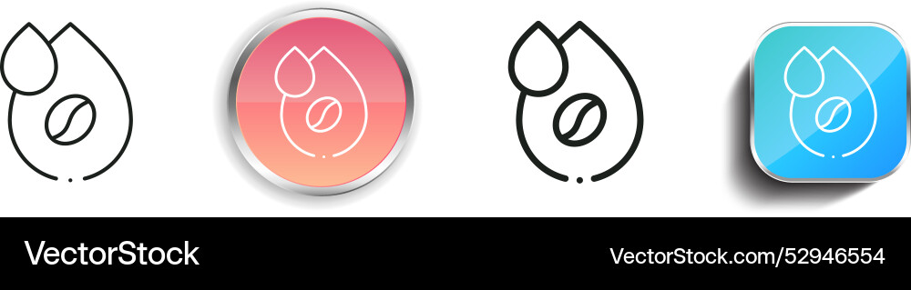 Coffee icon thin linear regular and button style vector image