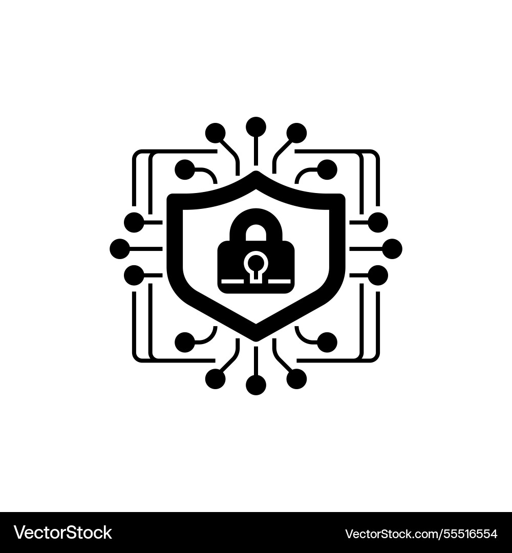 Data encryption glyph icon linear style sign Vector Image