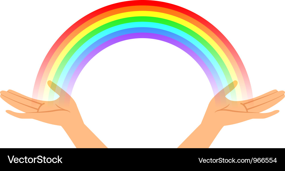 Hands with Rainbow Gesture Vector Image