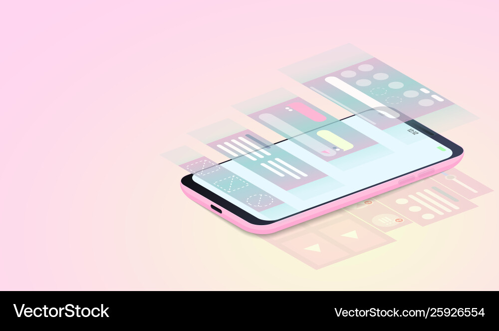 Mobile applications development ui design and web Mobile applications development ui design and web vector image