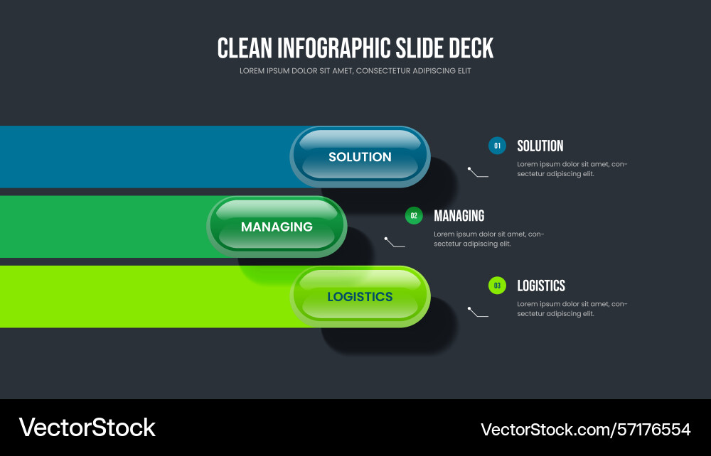 Modern proposal three element diagram slideshow Vector Image
