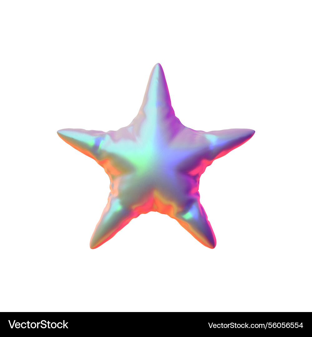 Star inflatable balloon rainbow color Star inflatable balloon rainbow color vector image