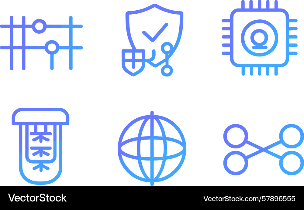 Digital icons representing technology data vector image