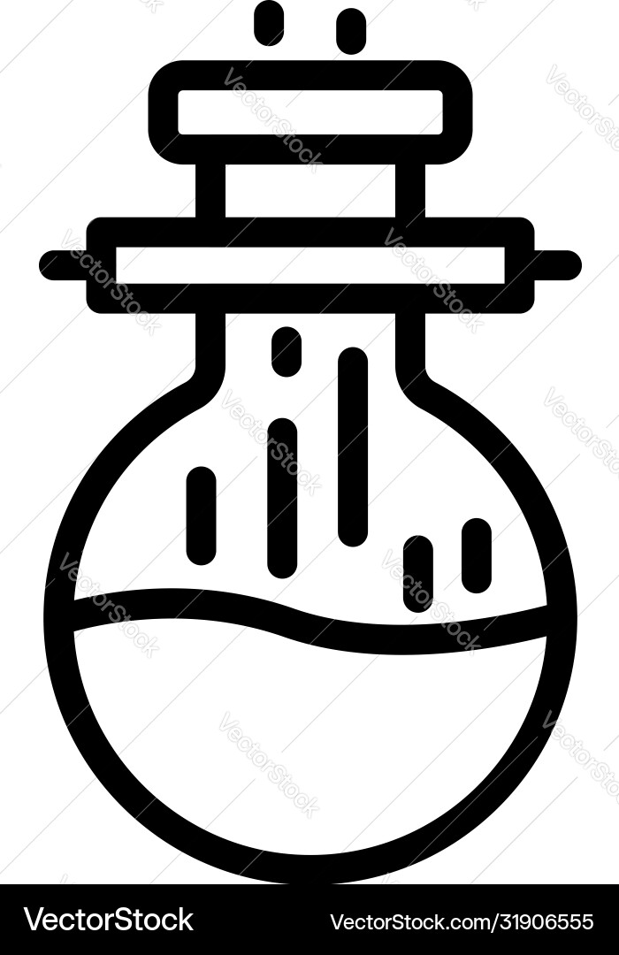 Experimental flask icon outline style vector image