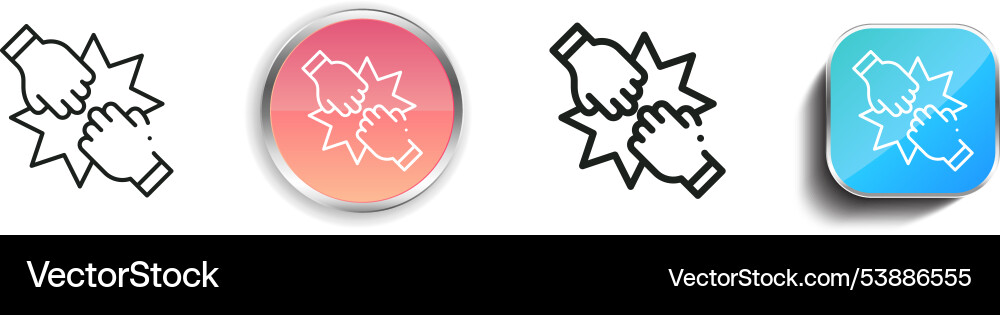 Fight icon thin linear regular and button style vector image