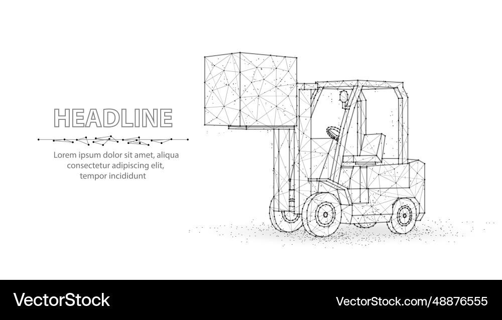 Forklift automated logistic service digital vector image