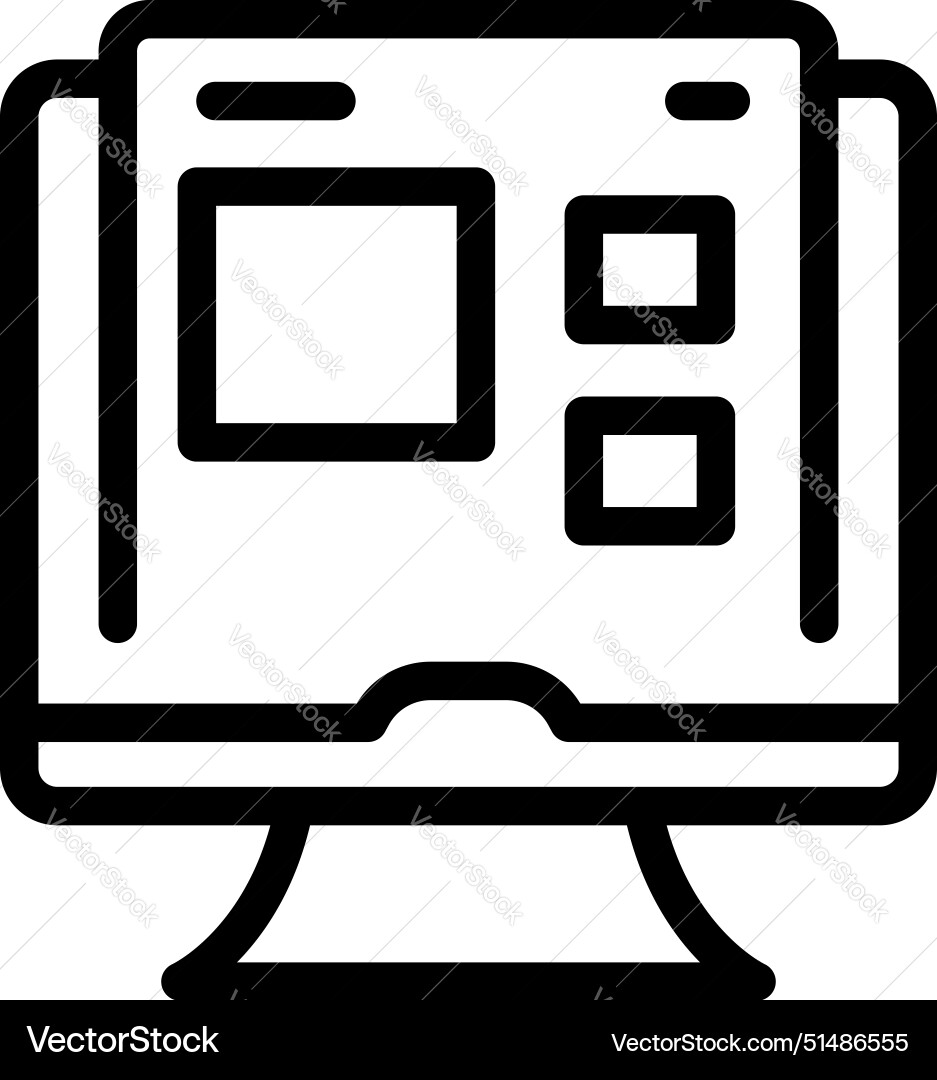 Graphic design icon of a desktop with layout Graphic design icon of a desktop with layout vector image