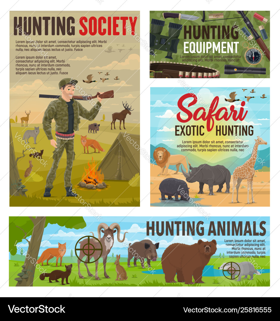 Jagdsaison Jagd african Safari wild Tiere Jagdsaison Jagd african Safari wild Tiere vektorbild
