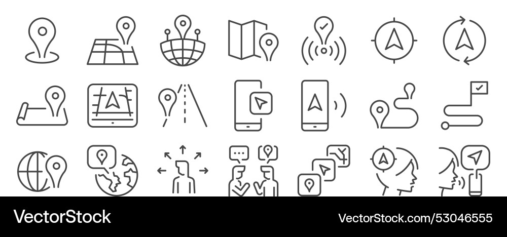 Location Icon Set - Navigation & Mapping vector image