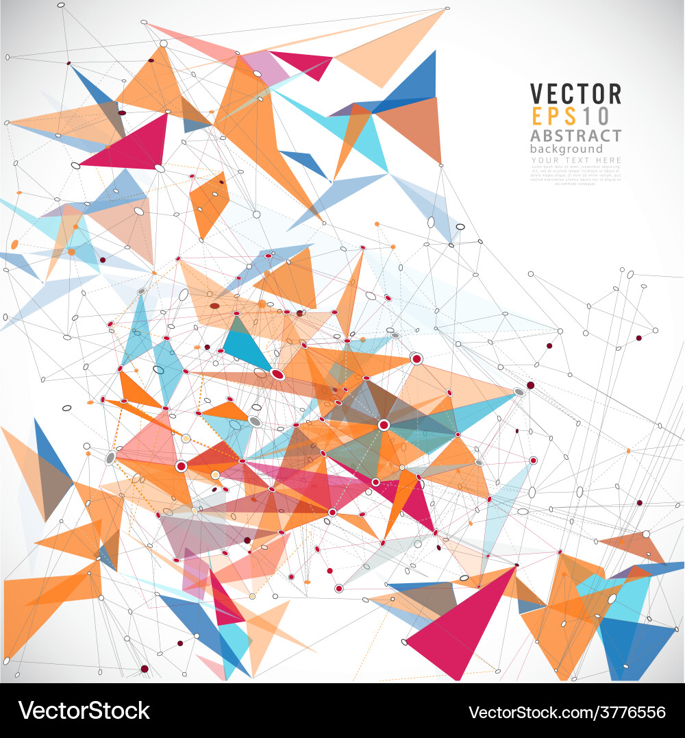 Abstract mesh colorful background lines and shapes vector image