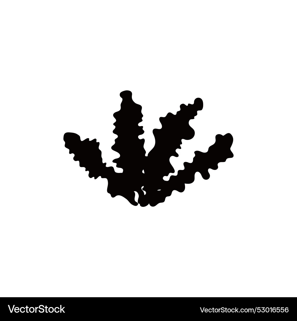 Black silhouette of algae delesseria Black silhouette of algae delesseria vector image