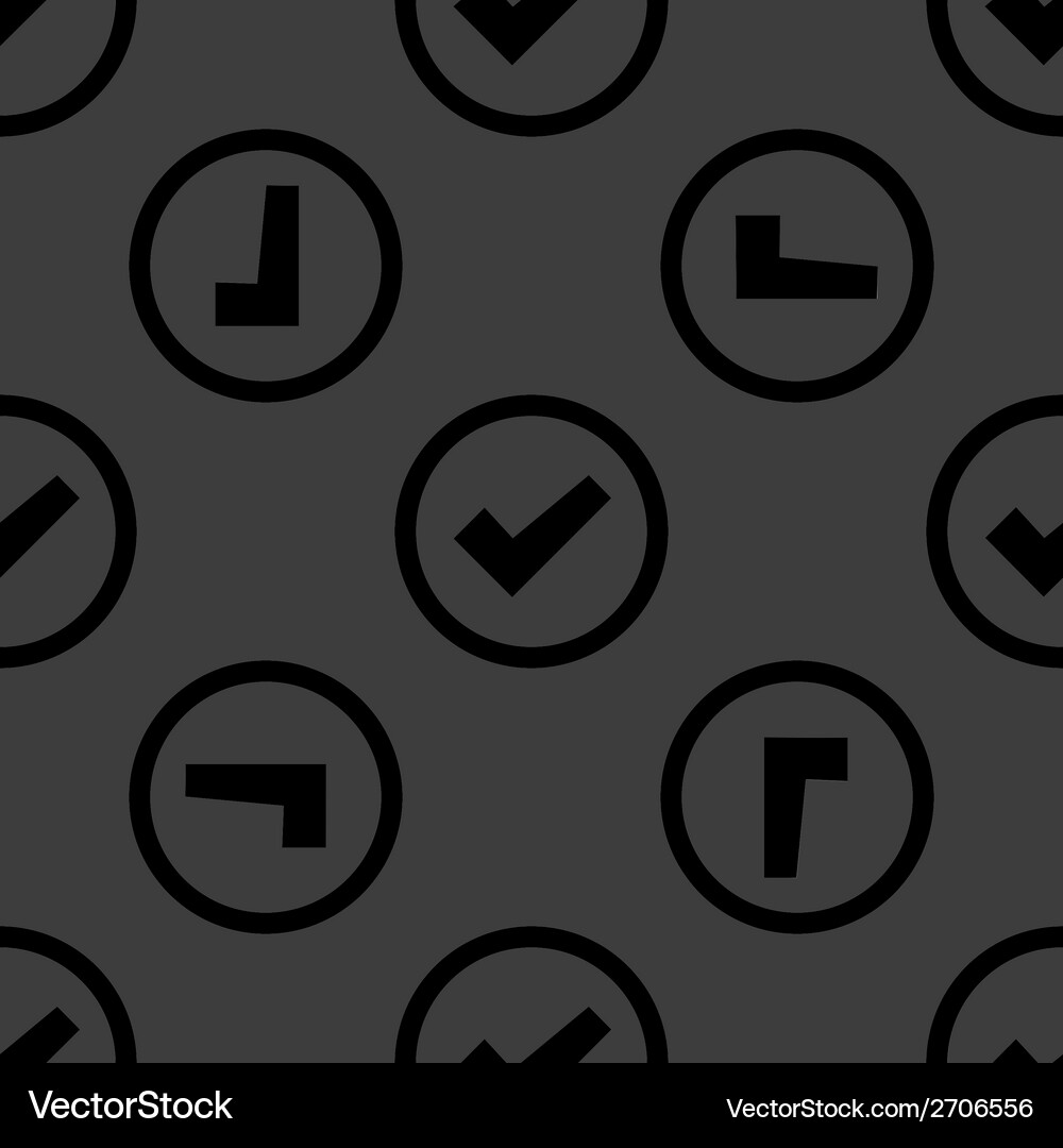 Check mark web icon flat design seamless pattern Vector Image