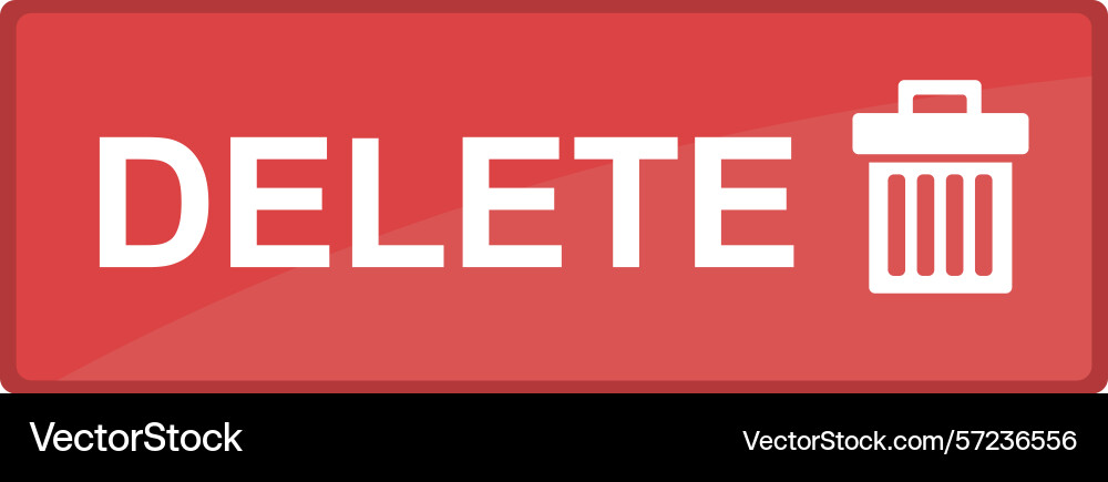 Delete button vector image