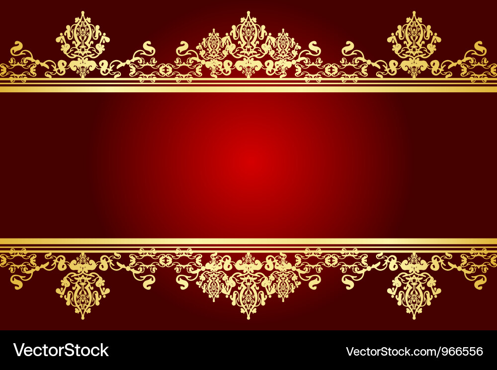Elegant Red and Gold Damask Frame Vector Image