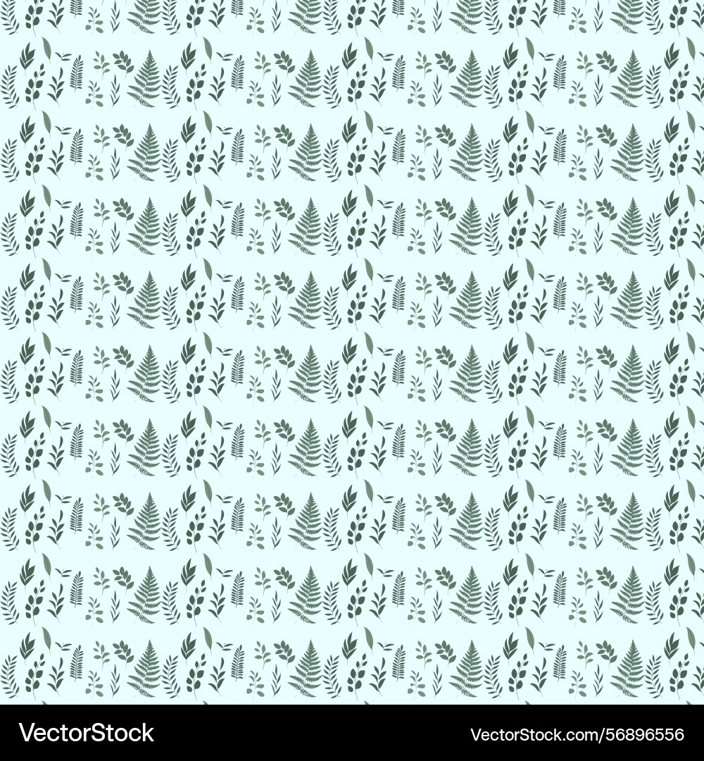Seamless botanical pattern with ferns and leaves Seamless botanical pattern with ferns and leaves Vector Image