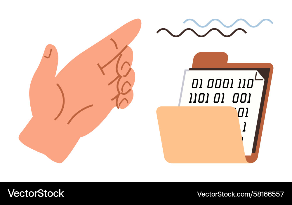 Binary Code Data Sharing Vector Image