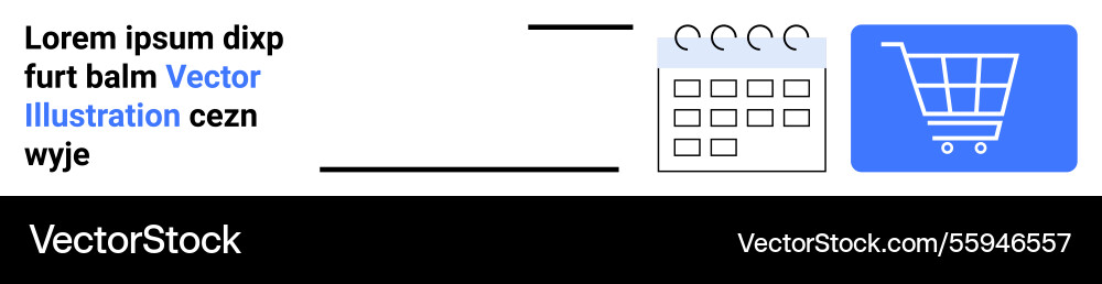Calendar and shopping cart linked for scheduling Vector Image
