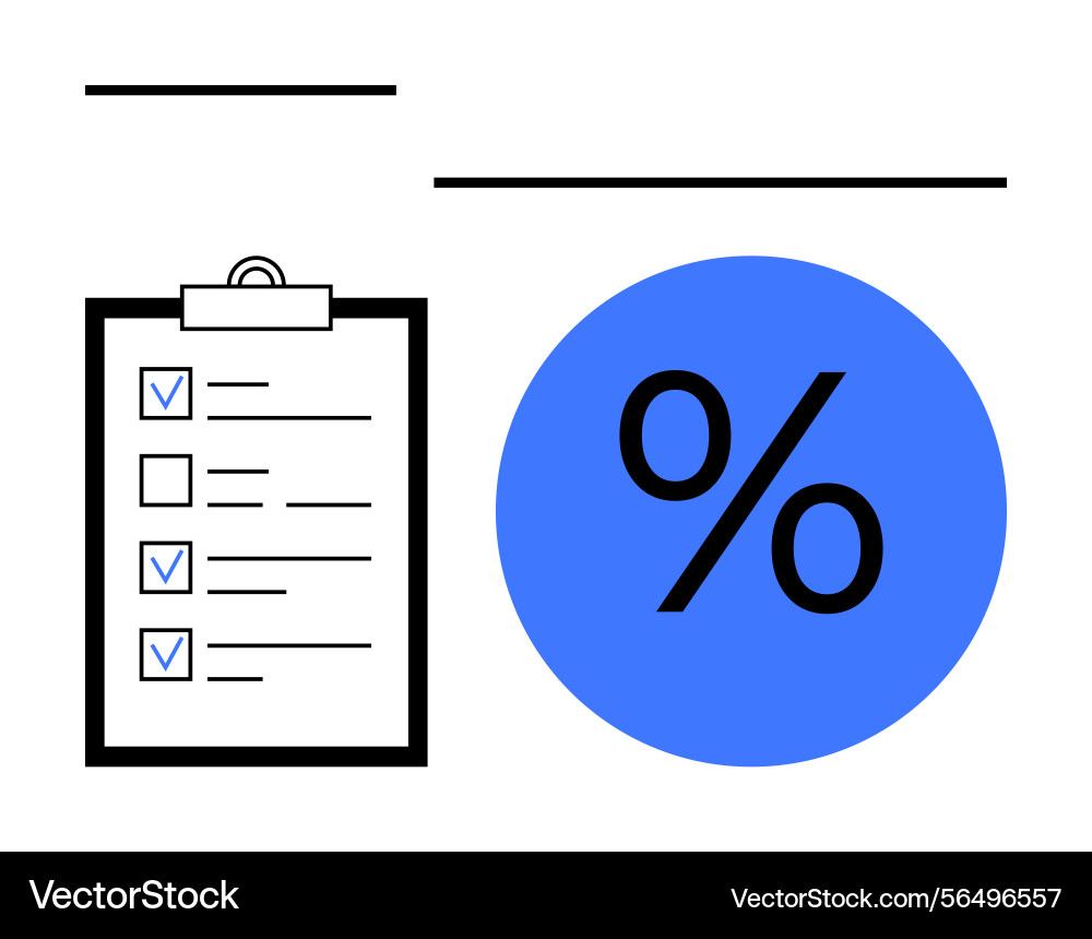 Checklist and percentage icon representing task Checklist and percentage icon representing task vector image