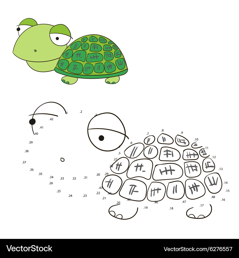 Connect the dots game turtle Vector Image