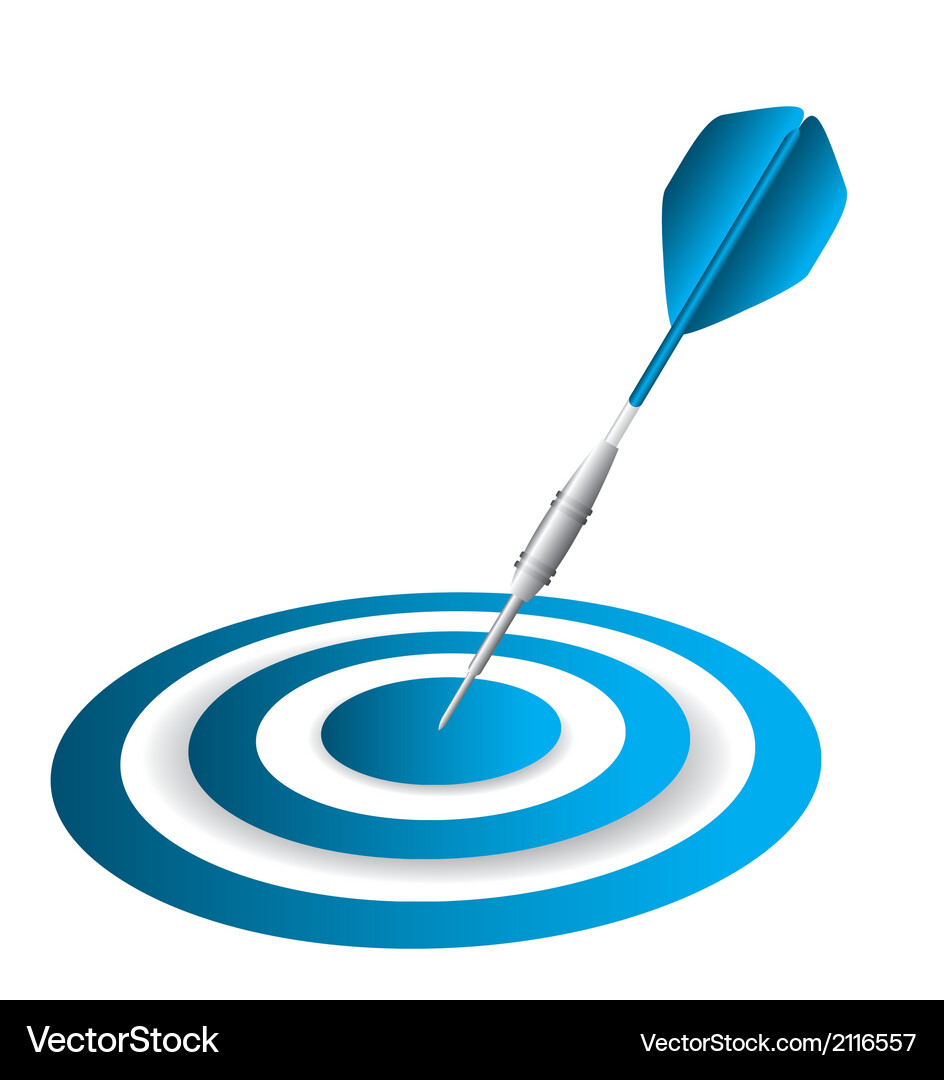 Dartboard and Dart Isolated Vector Image