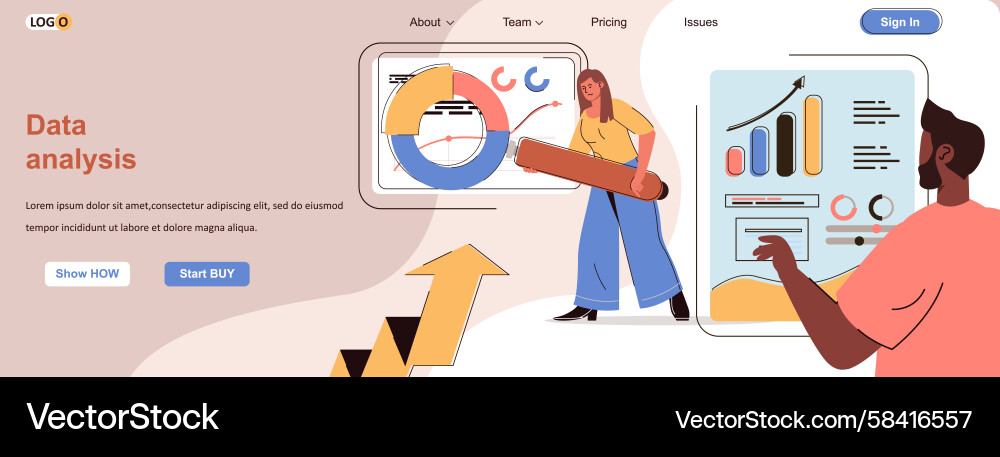 Data Analytics Web Concept Vector Image