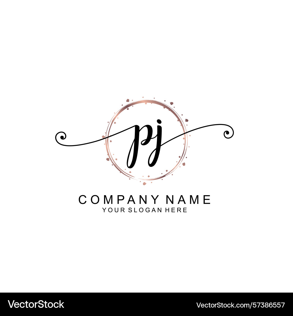Elegant pj initial logo collection with modern Vector Image