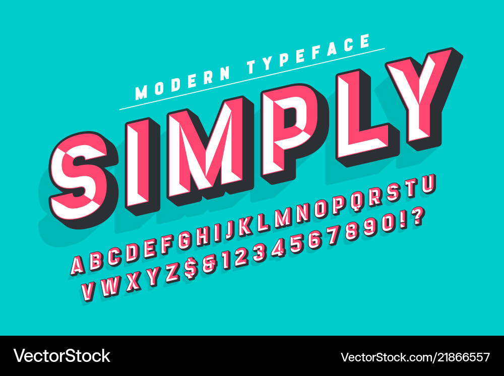 Facet Display Font - Modern & Geometric vector image