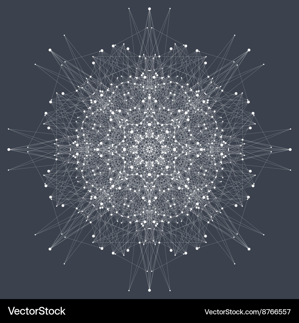 Geometric abstract round form with connected line Vector Image
