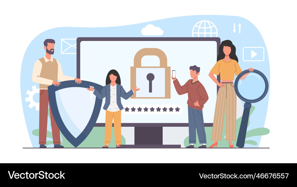 Parental Controls: Blocking Content Vector Image