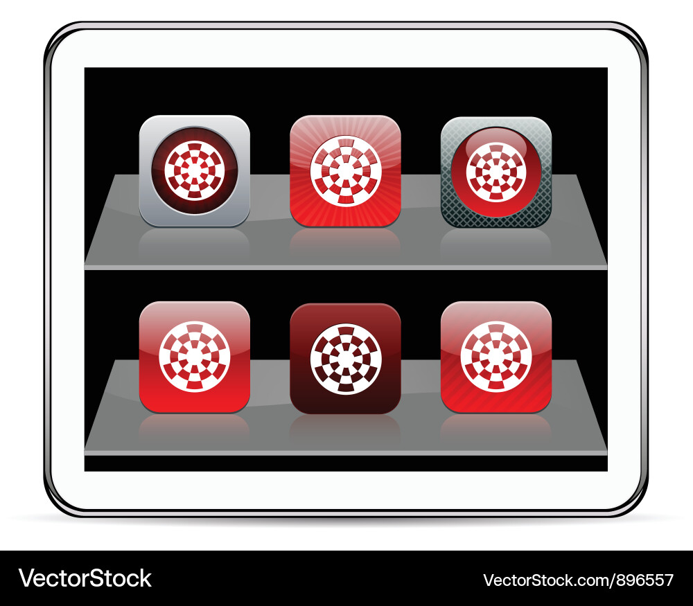 Red App Icon Set Vector Image