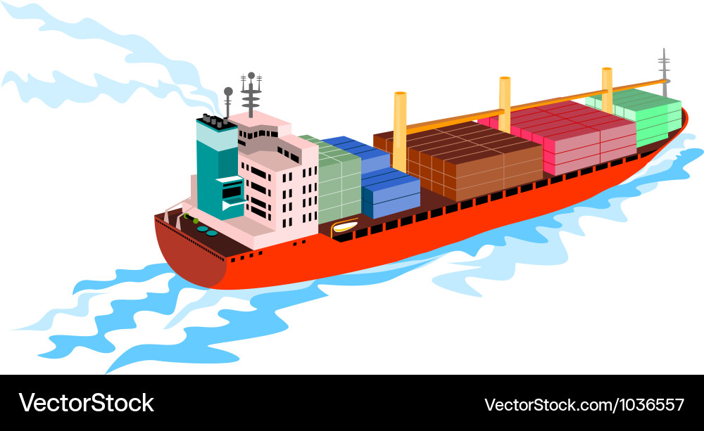 Retro Cargo Ship vector image