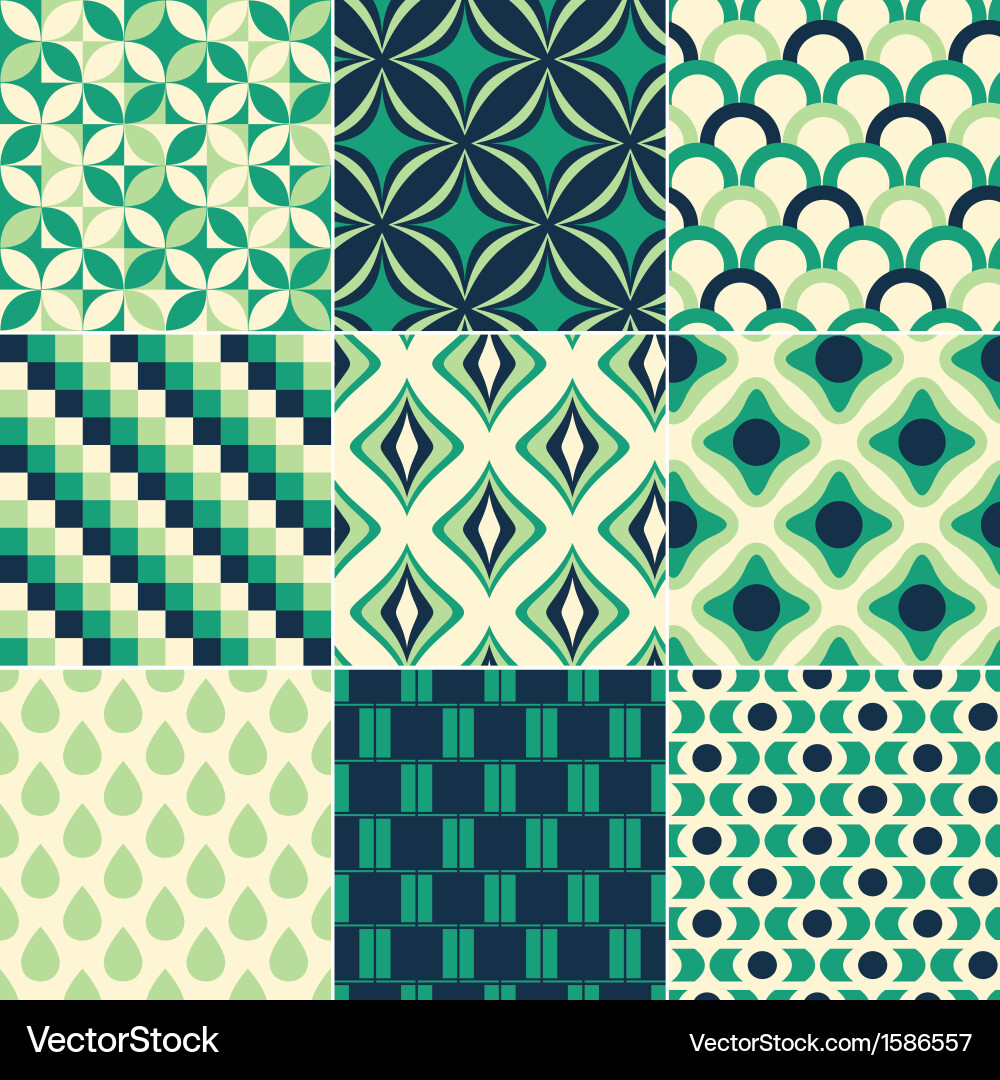 Retro Green Seamless Pattern – Royalty-Free Vector | VectorStock