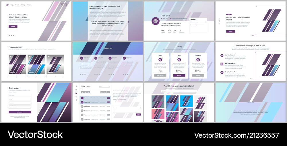 Set of templates for website design Set of templates for website design vector image