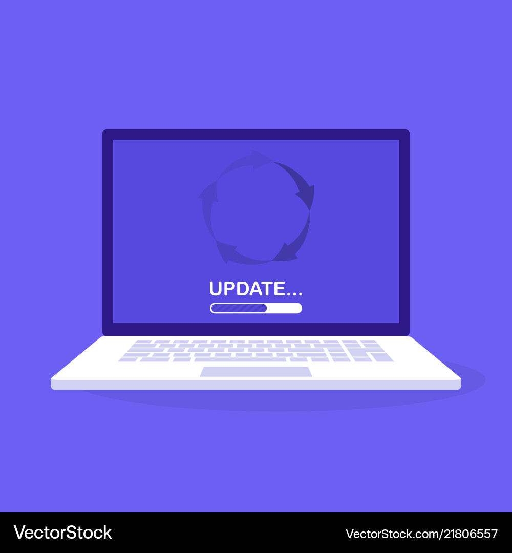 System software update and upgrade concept vector image
