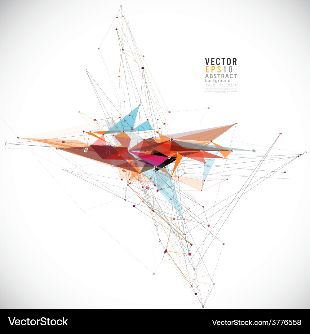 Abstract mesh colorful background lines and shapes Vector Image