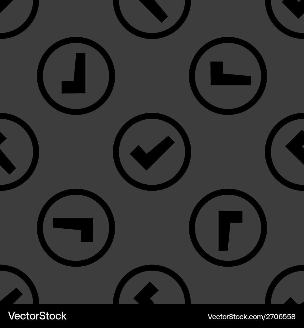 Check mark web icon flat design seamless pattern Vector Image