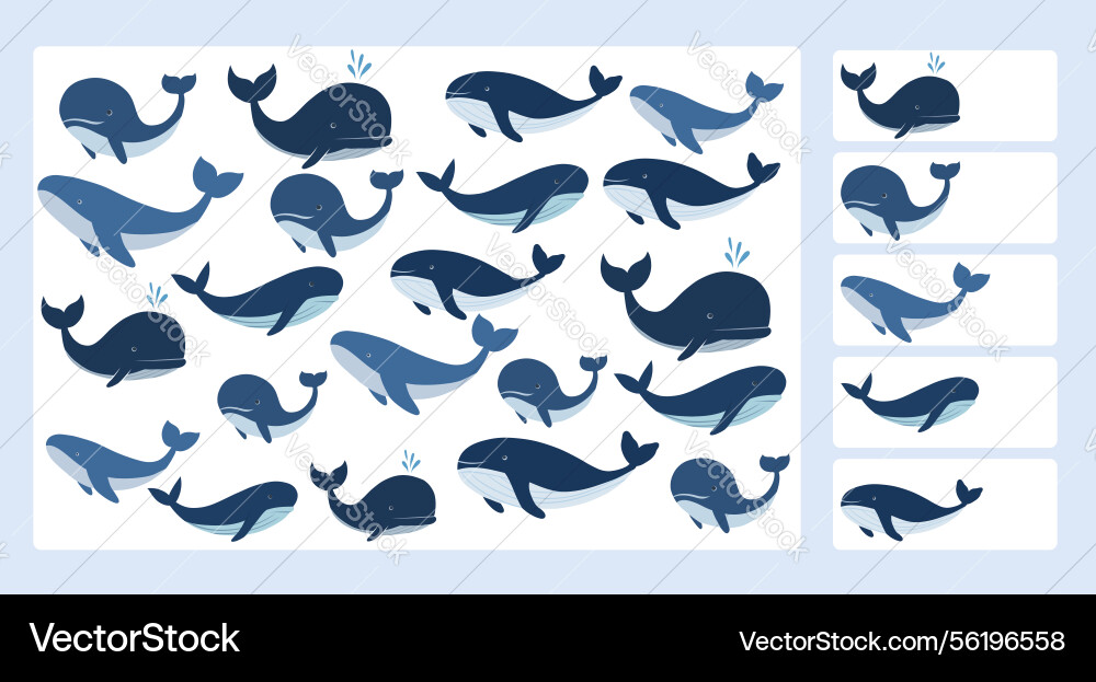 Educational game i spy with whales count how many Educational game i spy with whales count how many vector image