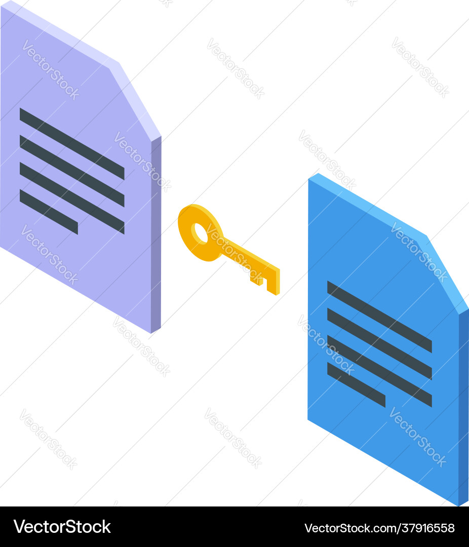 Files cipher icon isometric style Files cipher icon isometric style vector image