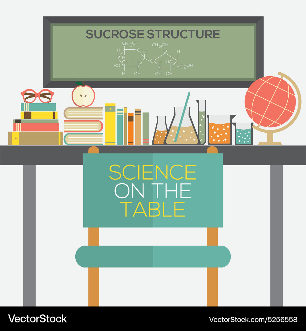 Flat design science on the table Vector Image